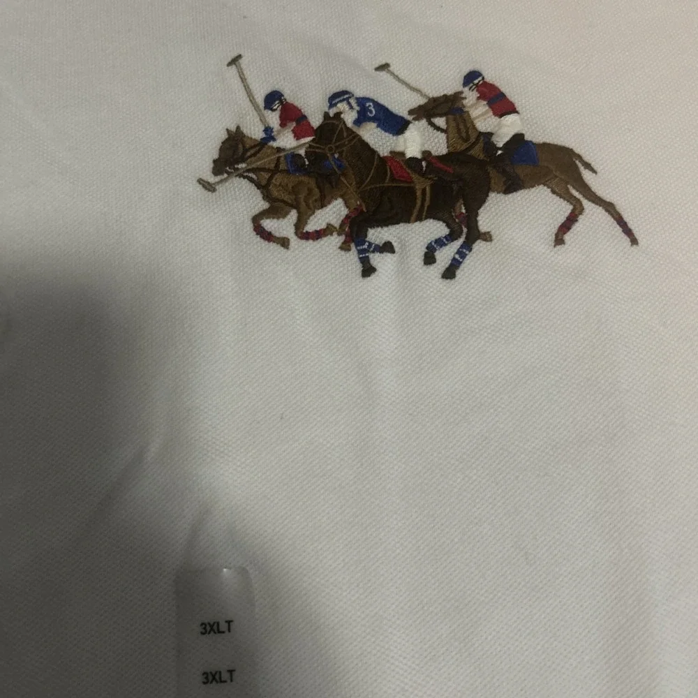 Polo Ralph Lauren Shirt 3XLT  TRIPLE PONY Big & Tall White Collared